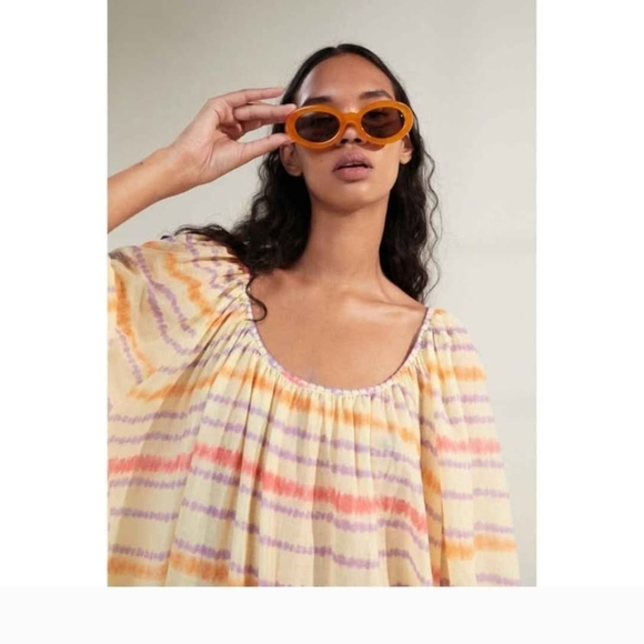 BNWT Zara Multicolor Oversized Puff Sleeve  Sundress Small Boho - Picture 3 of 10